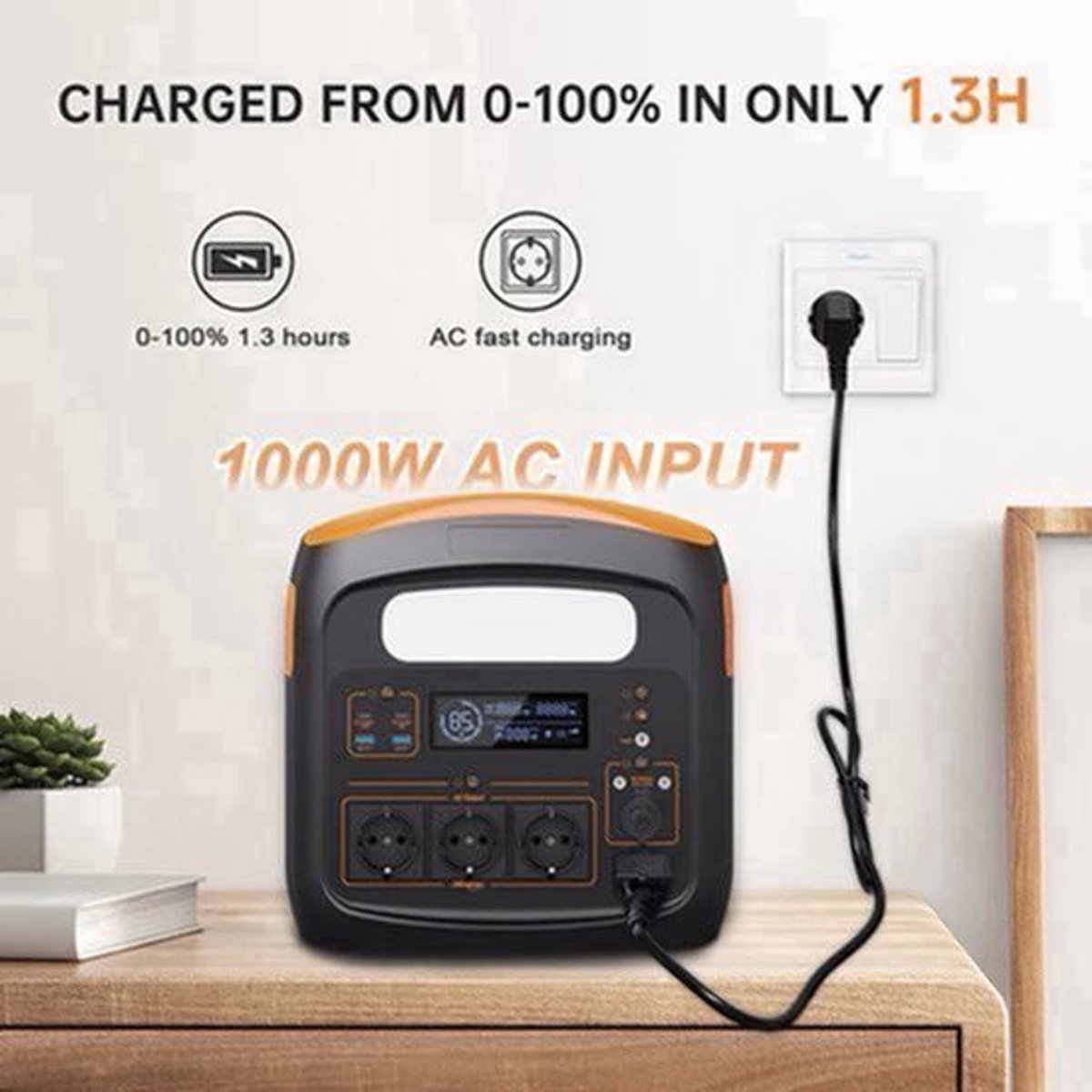 Draagbare Powerstation – Mobiele Accupack – Noodstroomvoorziening – Energiebron – 294000mAh - 1200W Continu Vermogen – Snelle Oplading