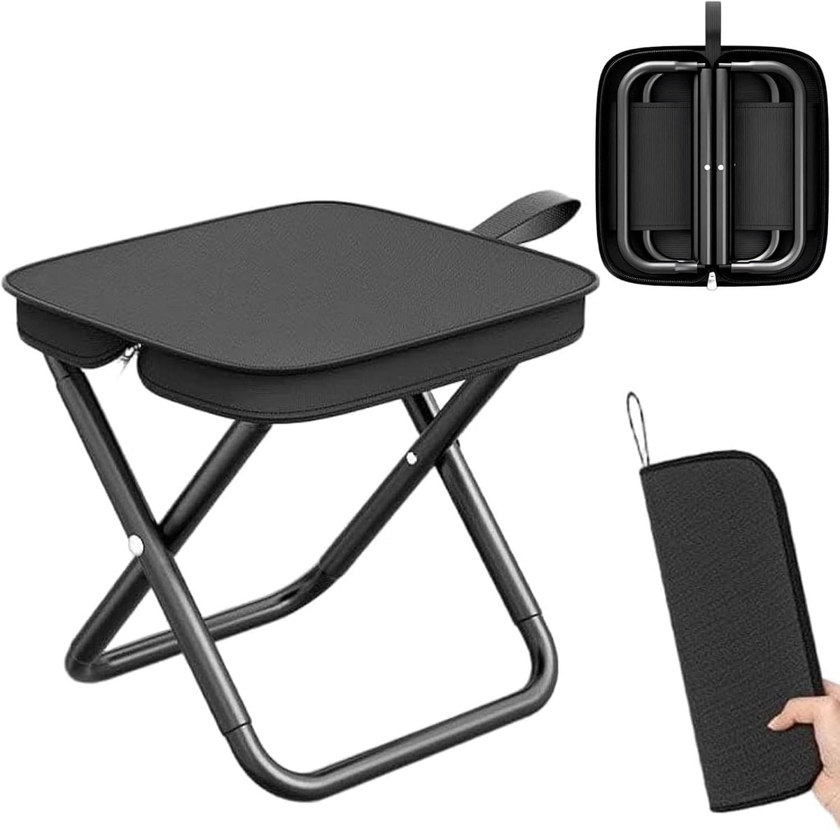 Vouwstoel voor Camping en Outdoor, Opvouwbaar en Lichtgewicht, Ideaal voor Hiking en Reizen, Draagvermogen tot 100 kg, Compact en Handig in Gebruik