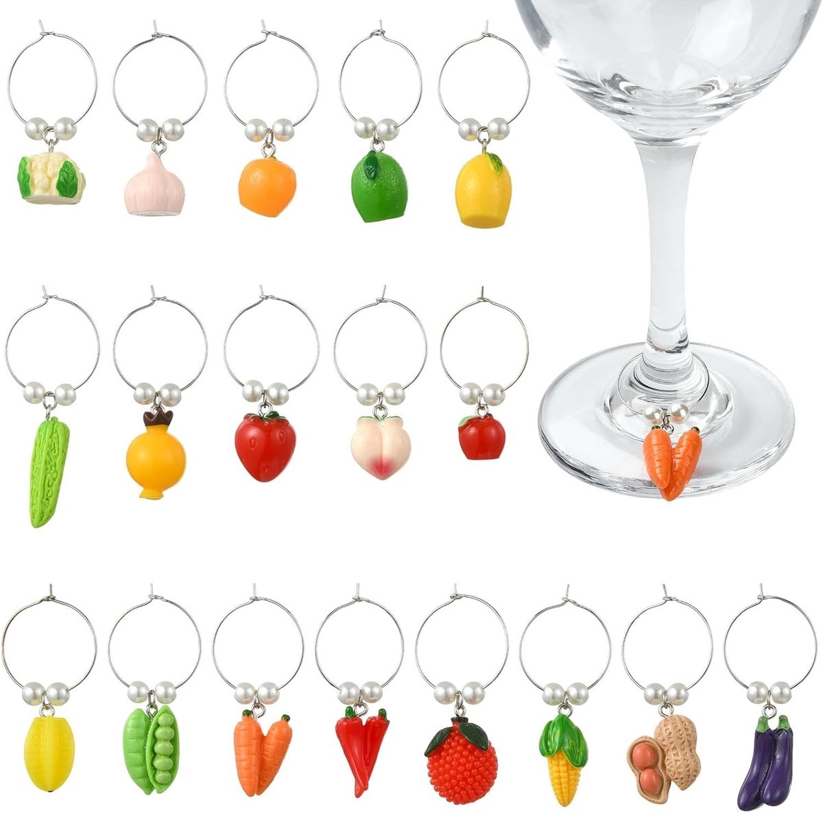 Wijnglas Identificatie Tags voor Stam Glazen - Perfect voor Wijnproeverij, Feest en Kerstdecoratie