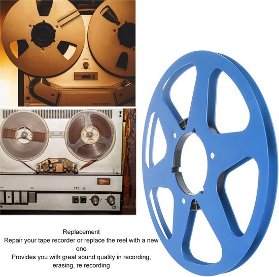 Lege 1/4 10.5 Inch Geluidsband Spoel met 6 Gaten, Universele Aluminium Take Up Spoel voor Nab en REVOX Studer (Blauw) — afbeelding 3