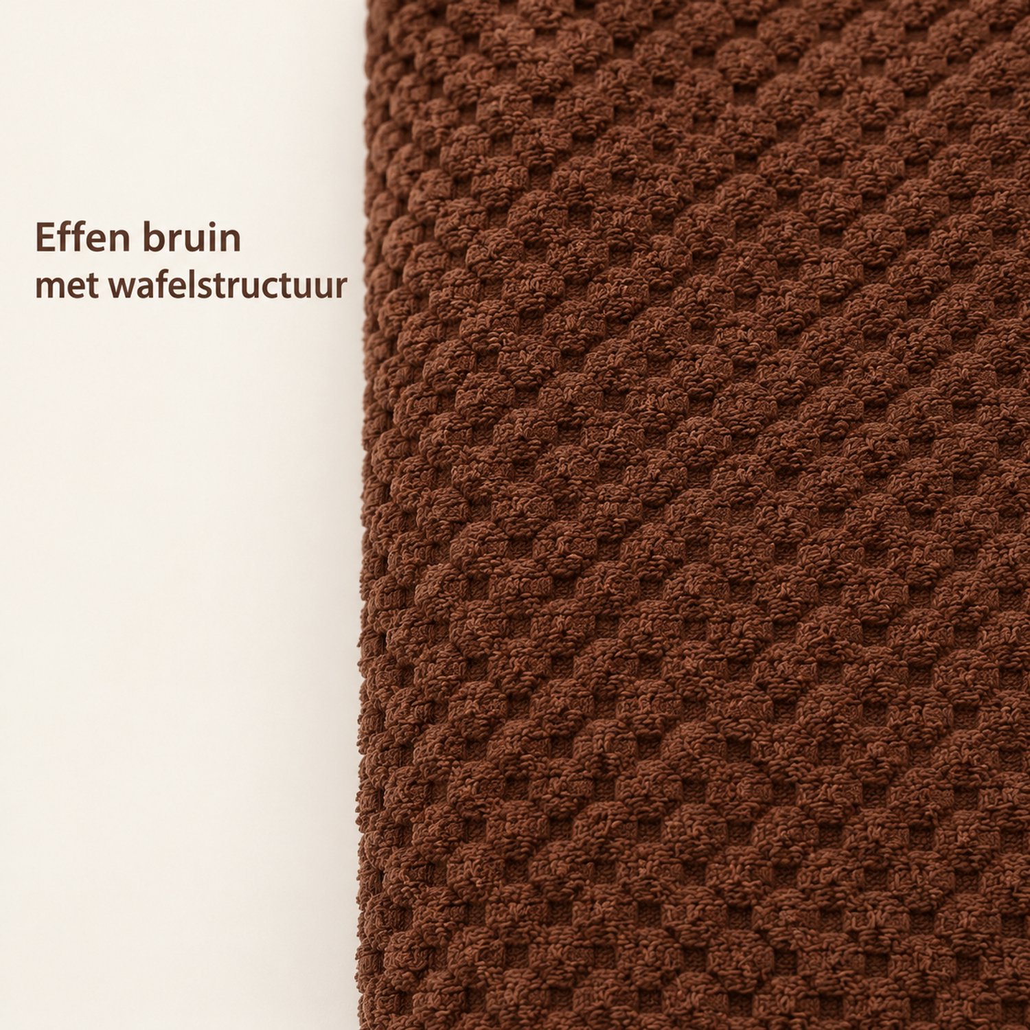 SWGOTA Bruine flanellen deken 200 x 200 cm met wafelstructuur, polyester, verpakt met lint en kaart Koffiebruin