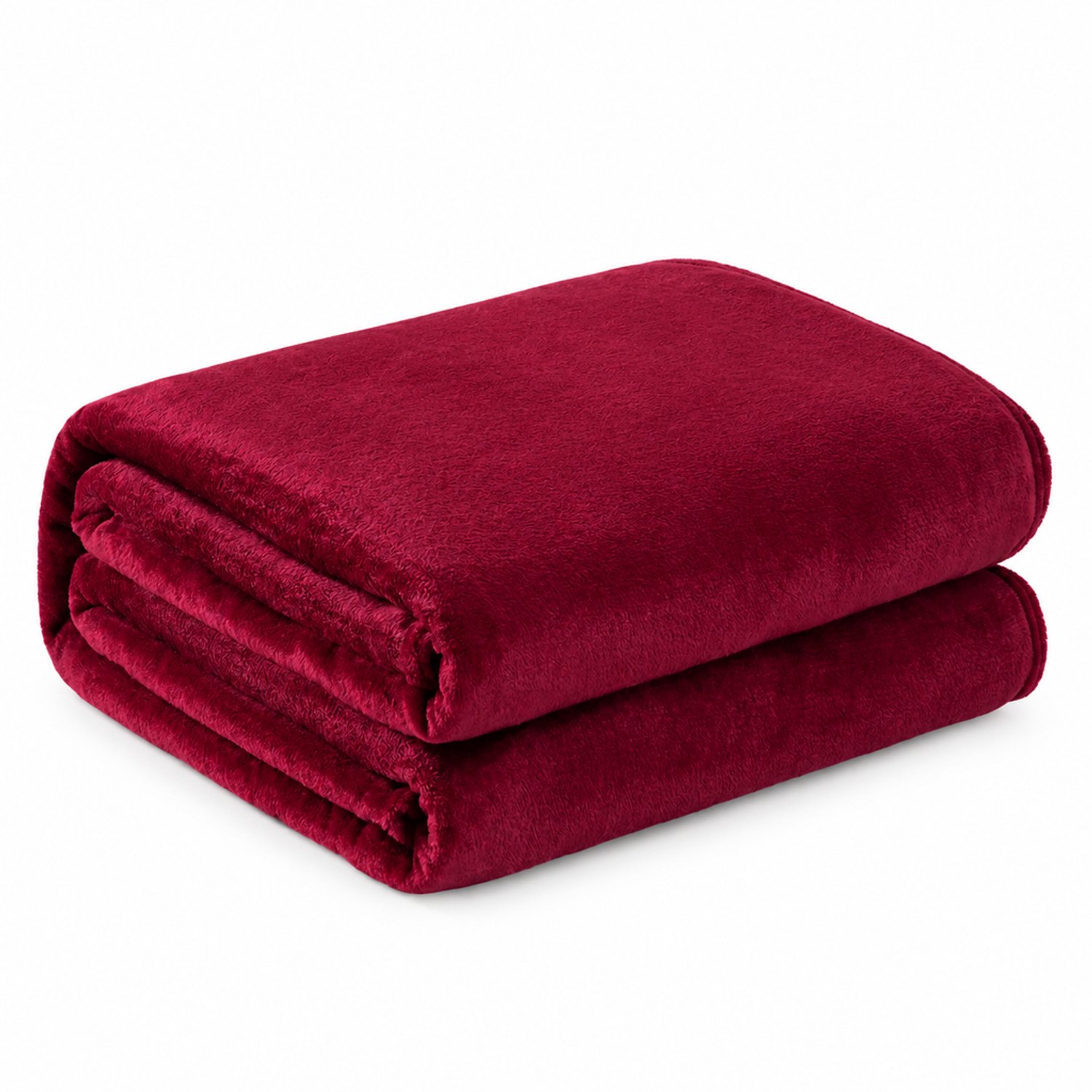 SWGOTA Donkerrode flanellen deken 120 x 200 cm, effen polyester plaid voor op de bank Donkerrood