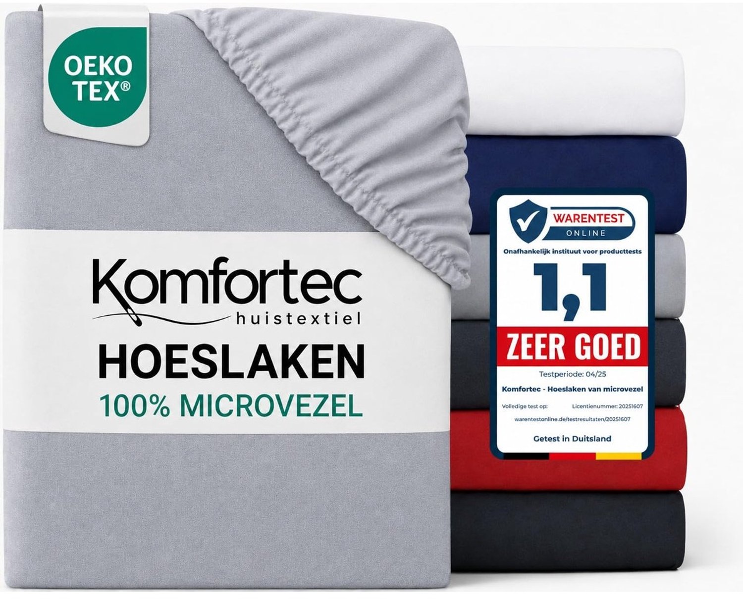 Duraxl Hoeslaken - Microvezel - 180 x 200 cm - Grijs