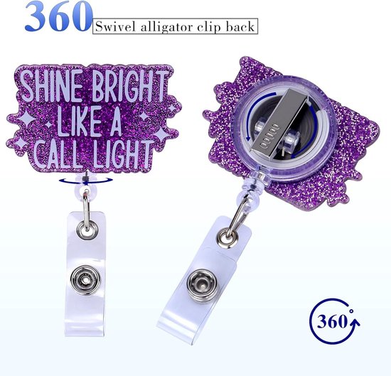 Retractable Badge Reel met Grappige Verpleegkundige Ontwerpen en Draaibare Krokodillenklem voor ID Kaarten in Kantoor, School en Ziekenhuis — afbeelding 2