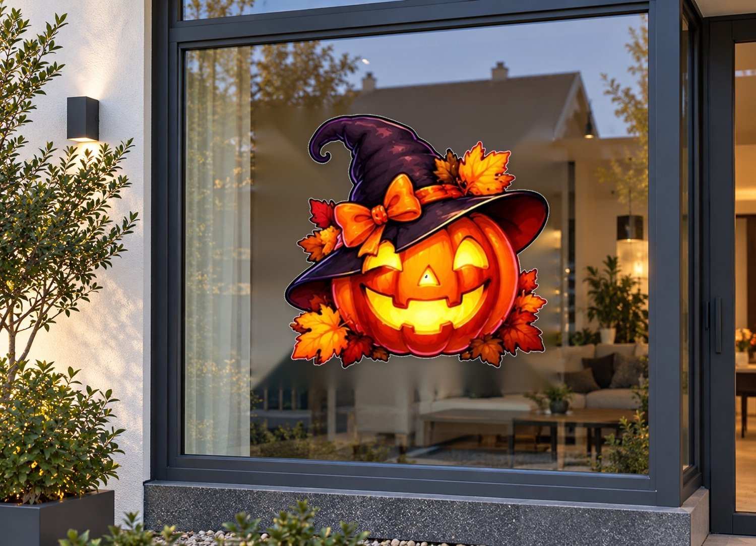 De Stickerman Halloween Raamsticker 75cm Breed Herbruikbaar Weerbestendig (CV12) Multi