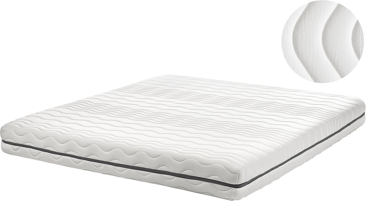 Beliani SERENITY - Traagschuimmatras - Wit - 180 x 200 cm - Traagschuim