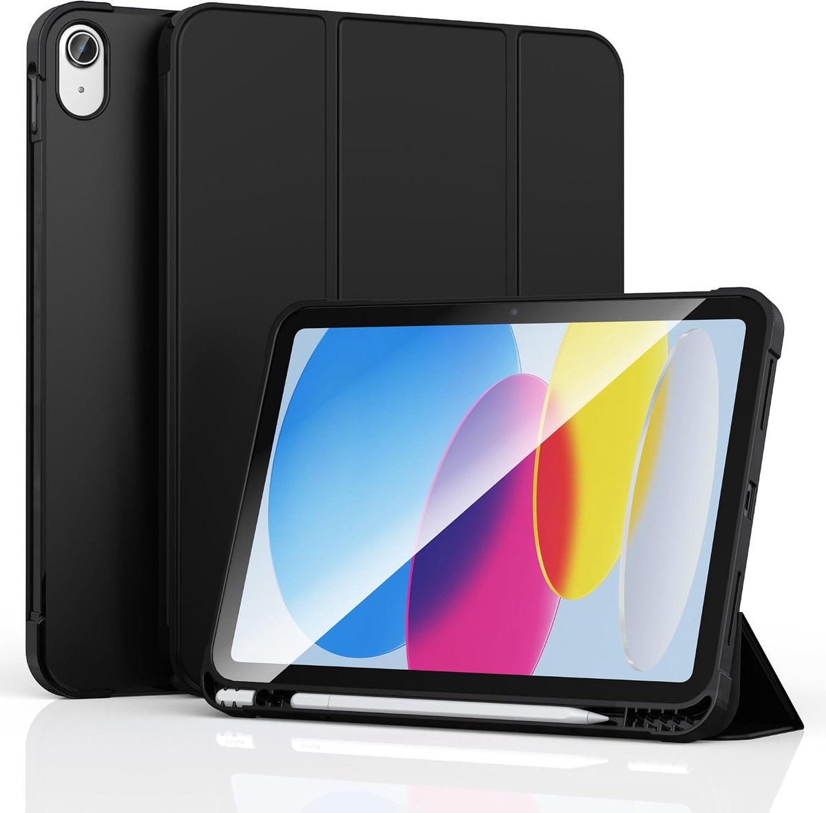 Hoes voor iPad 10e generatie 2022 - Dunne Lichtgewicht PU Lederen Tablet Hoes - Met Penhouder - ShopVlot