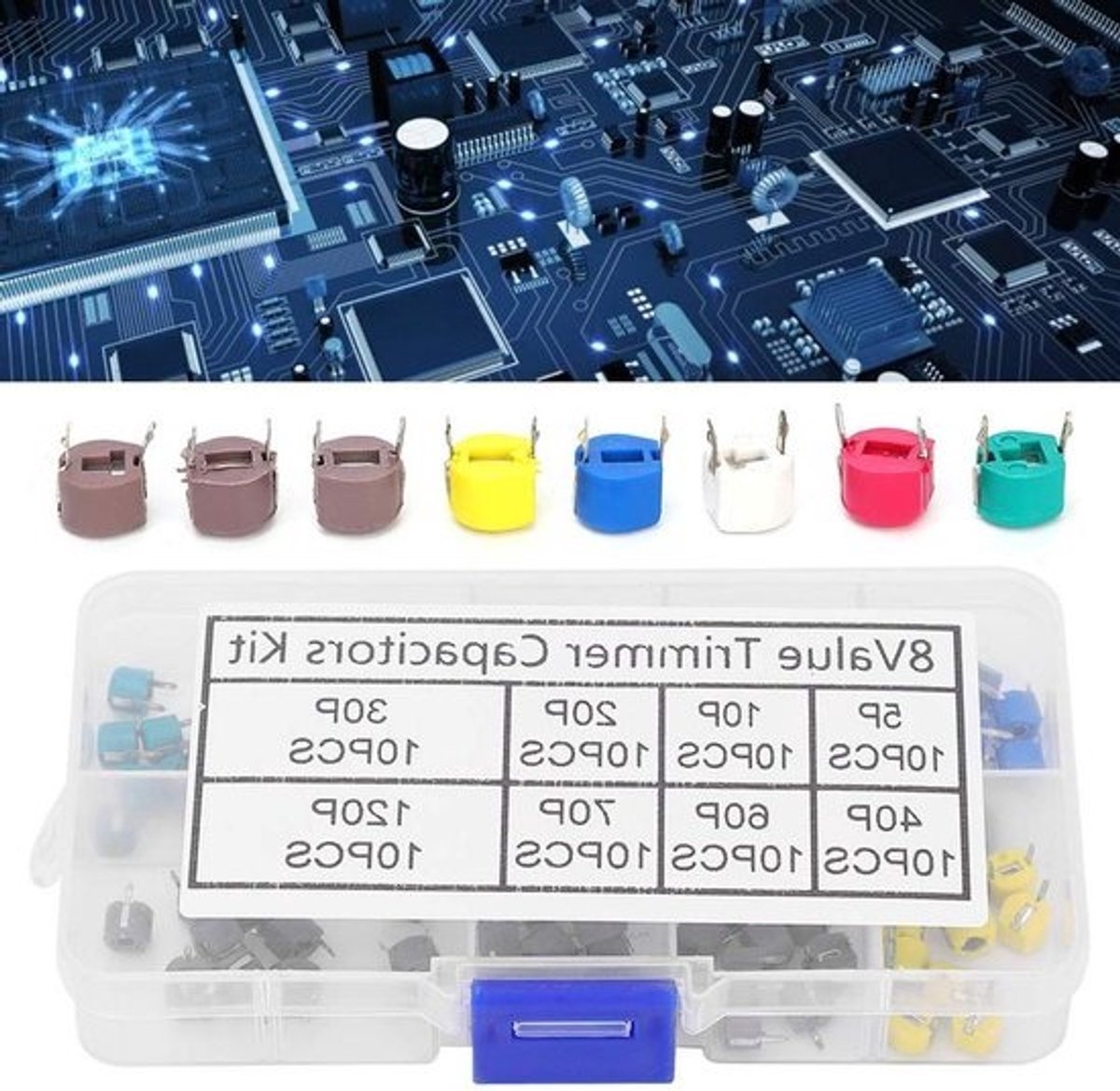 verstelbare condensatoren - trimmercondensatoren - voor elektronicareparatie - meerlaags keramisch - 80 stuks - niet gespecificeerd