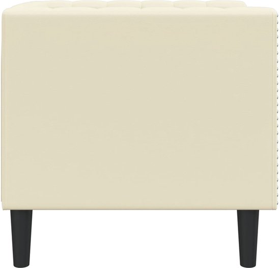 vidaXL - Fauteuil - Chesterfield-stijl - kunstleer - crèmekleurig van Vidaxl — afbeelding 4