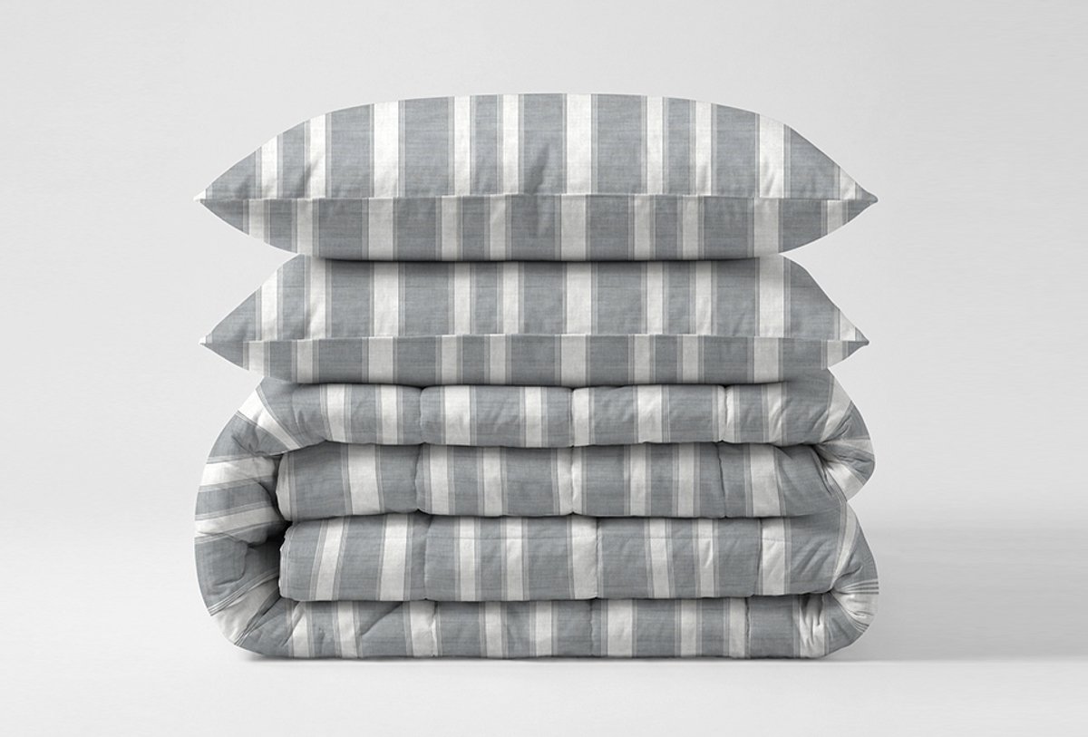 Zydante - Eazzzy dekbed zonder overtrek - Divided grey - 200x200 cm