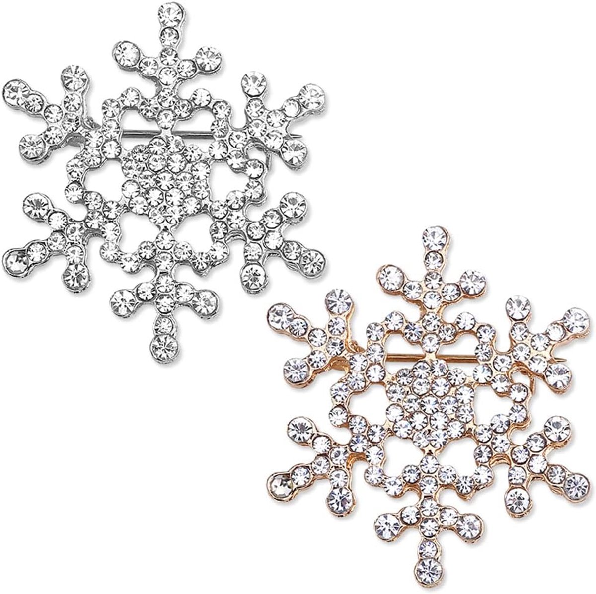 Broche spelden strass sneeuwvlok bloem broche bruids bruiloft broches kristallen reversspeldjes voor vrouwen jurk kleding truien jas decoratieve feesten sieraden geschenken - goud