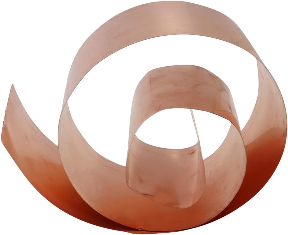 Kopertape op rol, koperplaat 1000 x 100 x 0,2 mm, geschikt voor diverse doe-het-zelfprojecten en reparaties aan huis