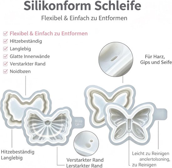 2 stuks siliconen gietvormen, vlinder, geschenkdoos, epoxyharsvormen, sieradenkistje, gipsvormen voor beton, huisdecoratie, opslag van sieraden — afbeelding 3