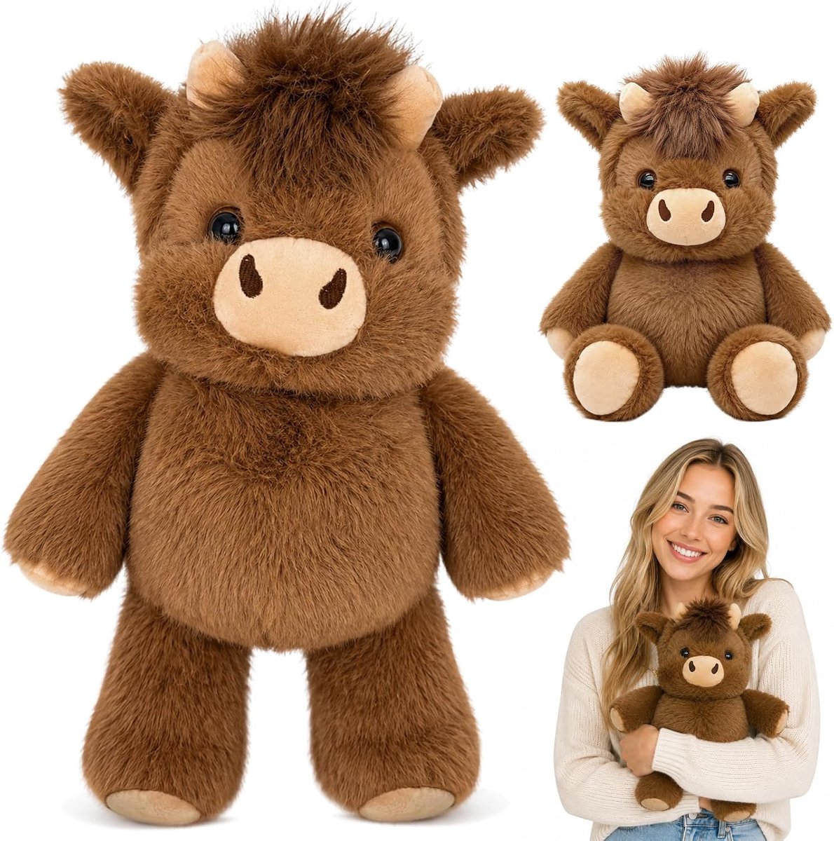 Rennende koe 45 cm,Schotse Hooglander-knuffel