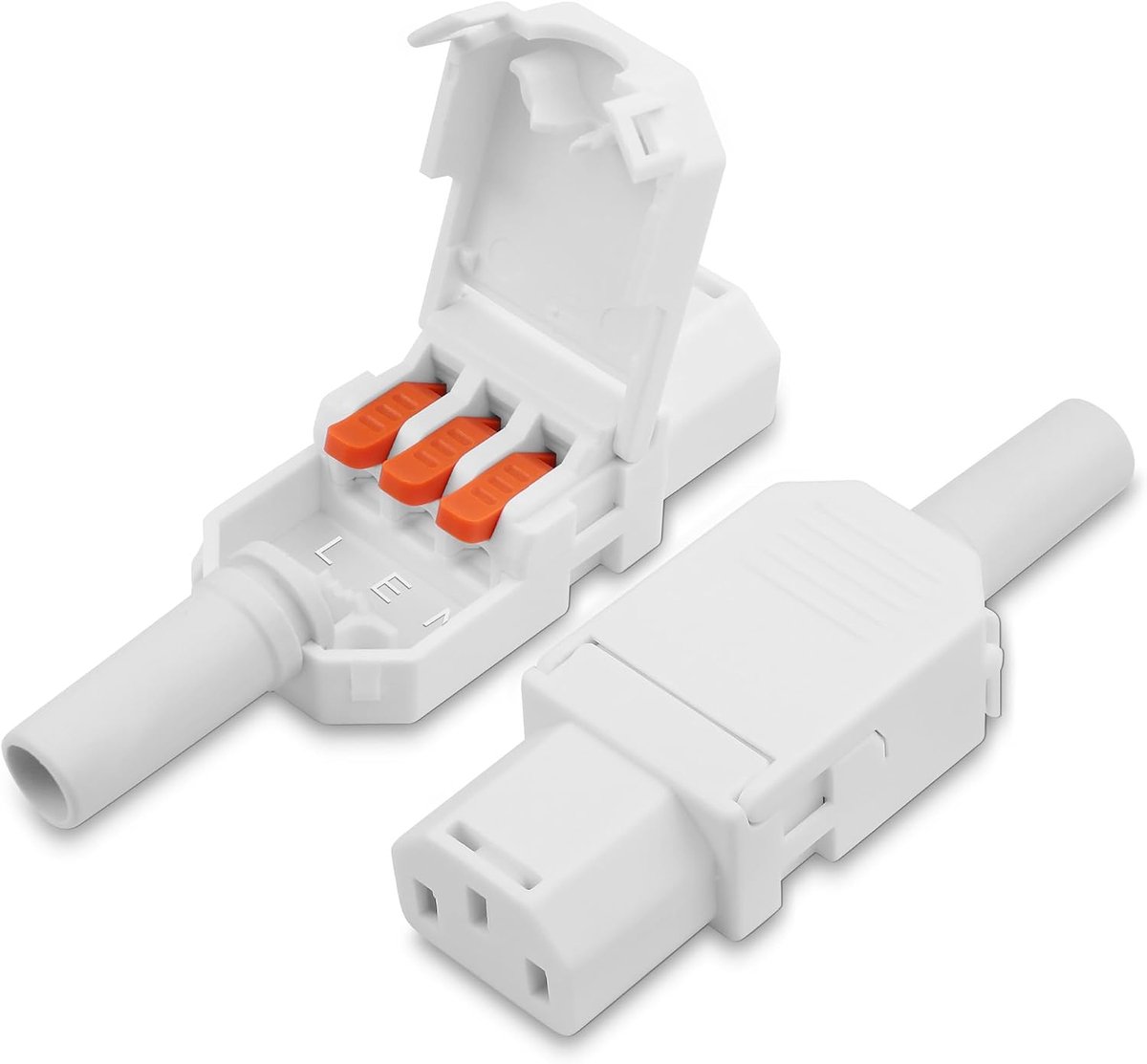 Soldeervrije snelaansluiting IEC-C13-stekker, afneembaar IEC320-C13-stopcontact (10 A, 250 V), voor - ShopVlot