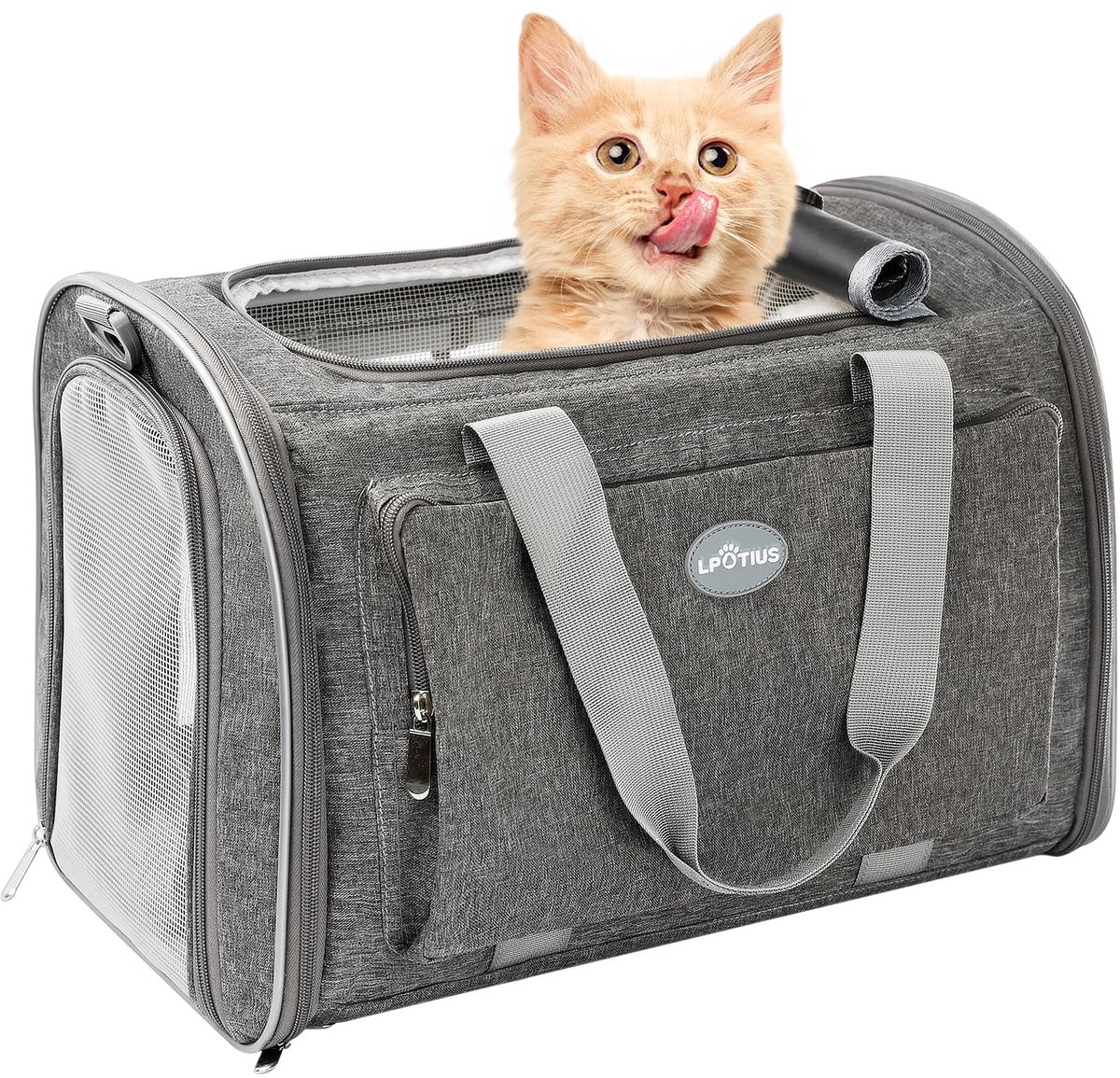 Transporttas voor katten, draagtas voor honden, ademend en opvouwbaar, transportbox voor katten met verstelbare - ShopVlot
