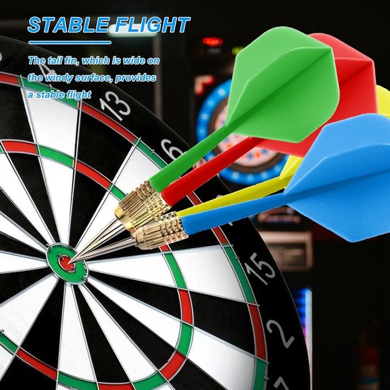 24 Stuks Geïntegreerde Dart Flights met Asysteem, Professionele Dartsaccessoires in 8 Kleuren, Geschikt voor 2BA Schachten — afbeelding 2