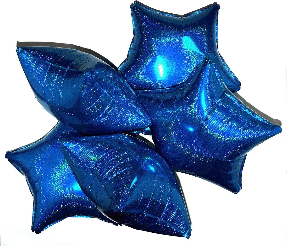 Sterfolieballonnen 18 Inch - Holografisch Blauw - 5 Stuks - Perfect voor Feestdecoratie - ShopVlot