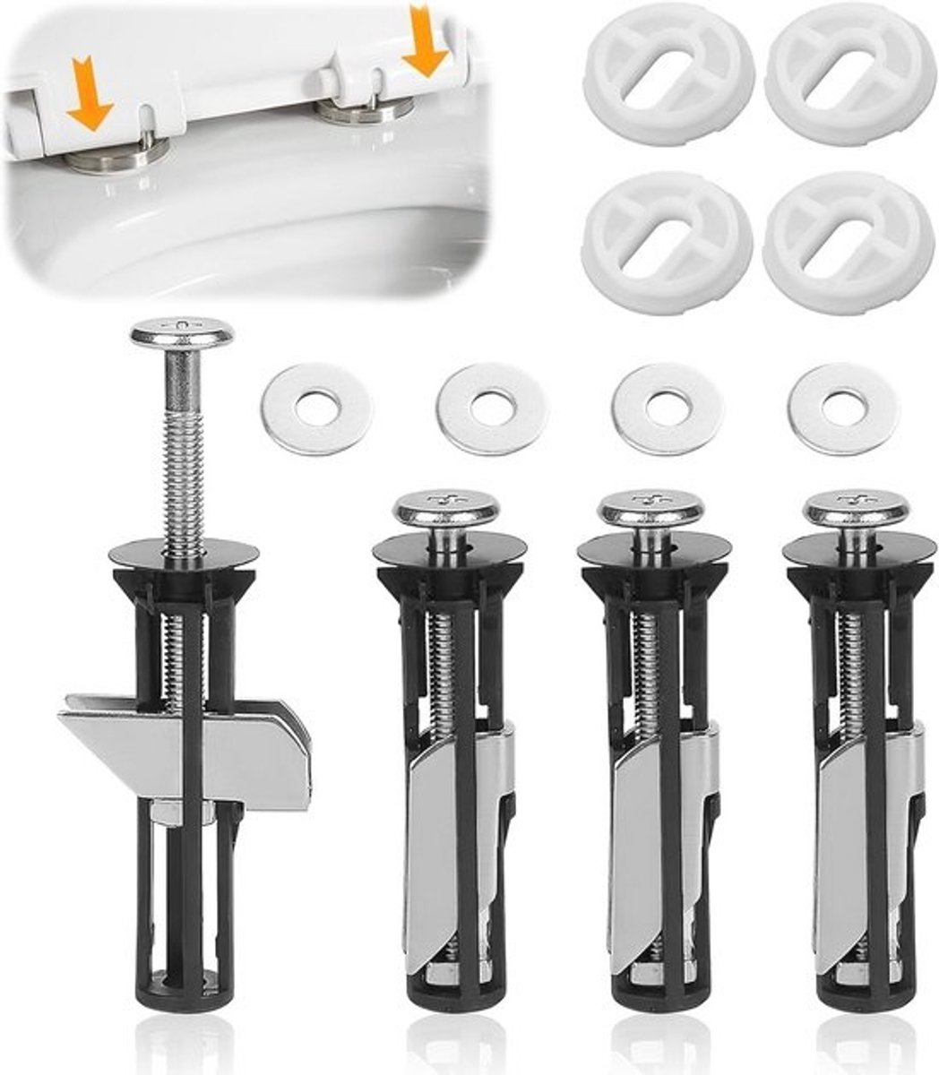 Bevestigingsset voor wc-brillen met sluitringen - accessoires voor toiletdeksels