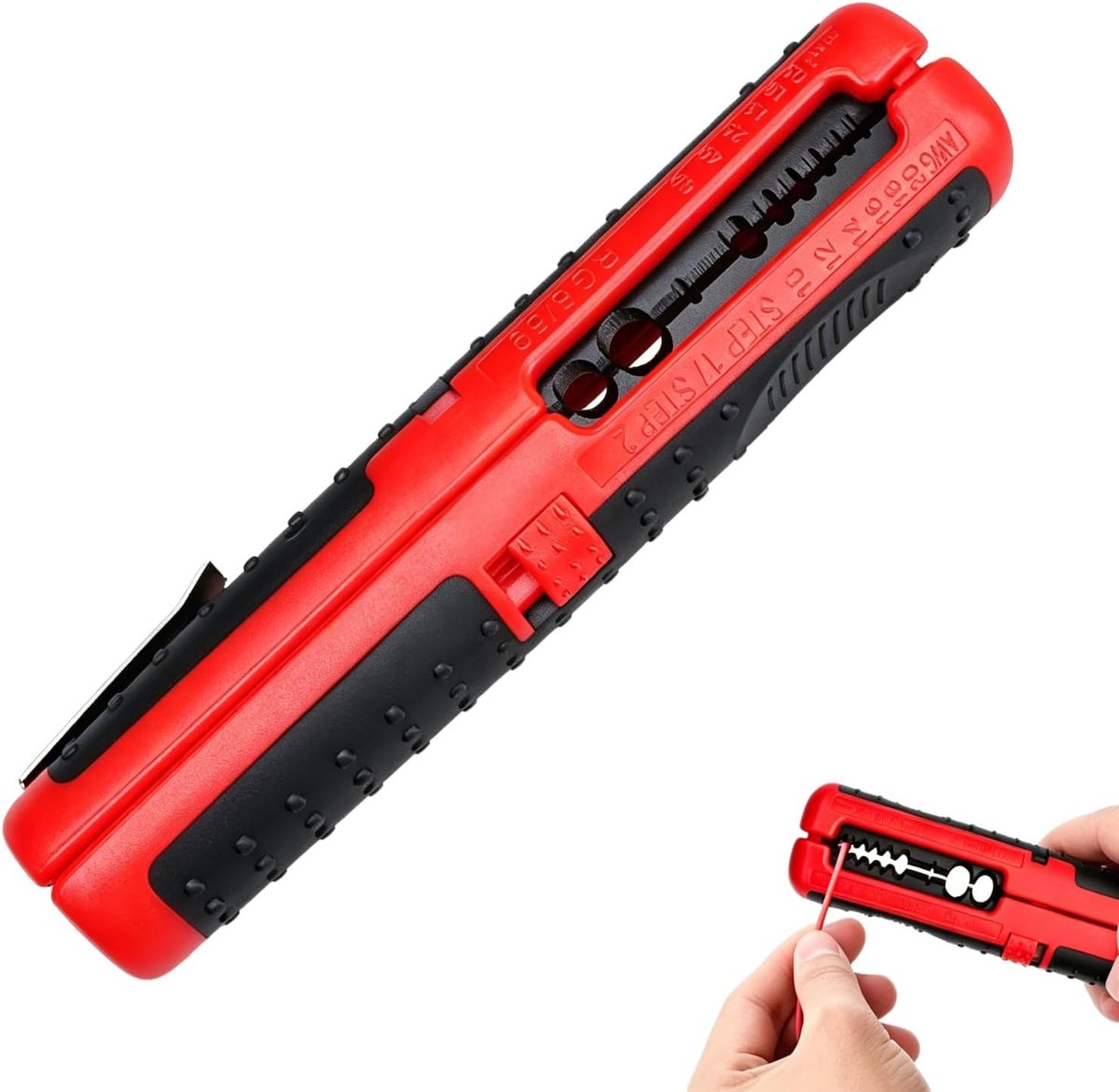 1 stuk precisiekabelstripper, stiftvorm, rood, 0,5-6,0 mm