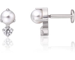 Limerencia 18G titanium traguspiercing, 2 stuks medische lippiercing, labret-steker hypo-allergene helix piercing oor voor navel tong wenkbrauw lip septum neus oor piercing