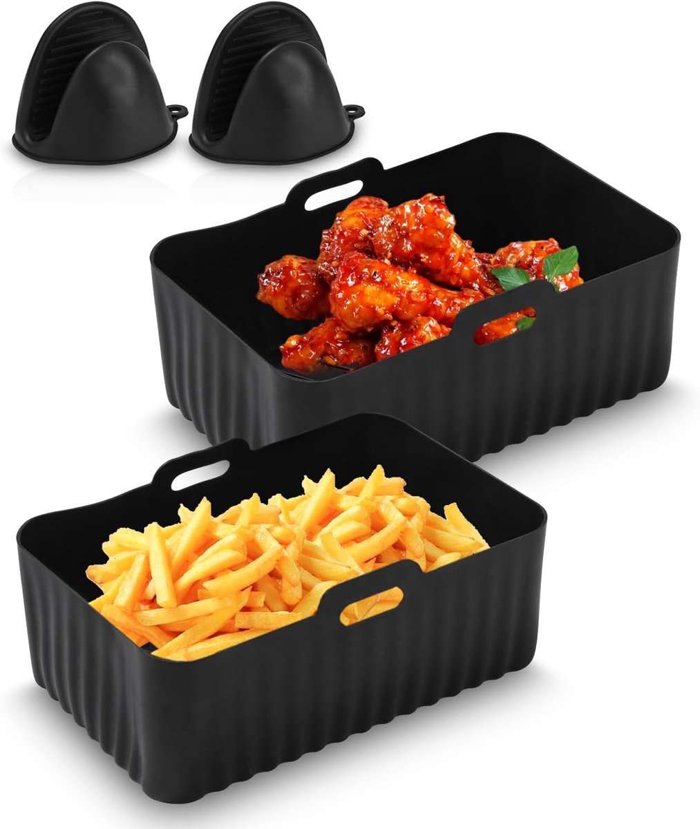 2 stuks airfryer-accessoires voor Ninja Foodi Max Dual Zone AF400EU AF300EU 9,5L, airfryer-accessoires voor Ninja, Innsky, Princess heteluchtfriteuse