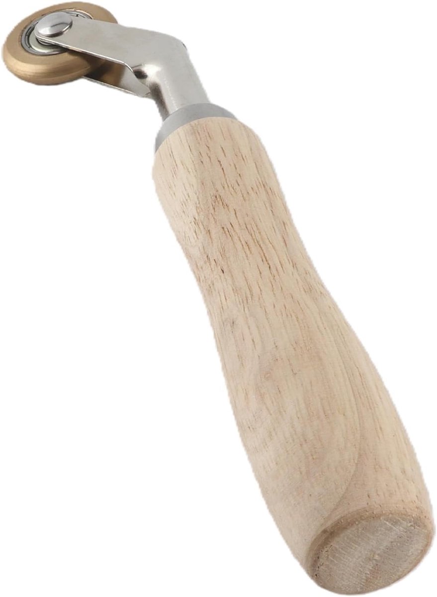 6mm voor Waterdicht Membraan, Messing Naadroller met Houten Handgreep, 30mm Wieldiameter voor Lassend Handgereedschap