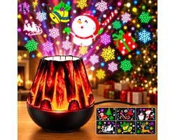 USB-aangedreven kerstprojector -kerst projector-kerst projector binnen-kerstprojector- Roterende feestelijke patroonprojector - 16 projectiepatronen, 5W omgevingslicht voor binnen - Zwart - 10x10,6 cm