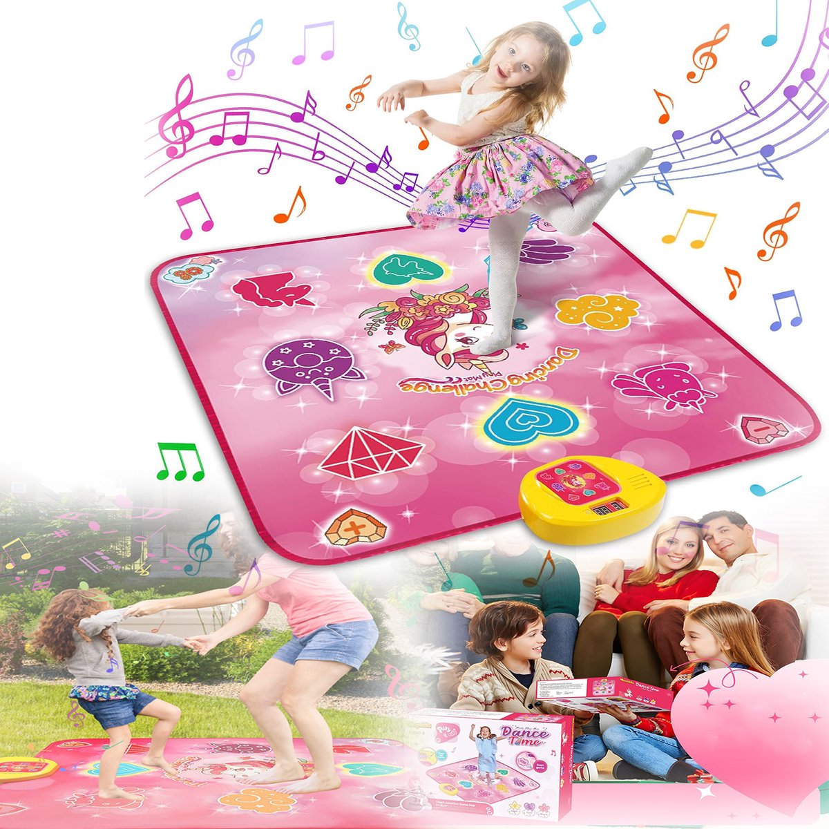 Dansmat, Muzikale Dansmat Voor Kinderen, Dansmixer Ritme Stap Speelmat, 5 Spelmodi En 3 Uitdagingsniveaus.