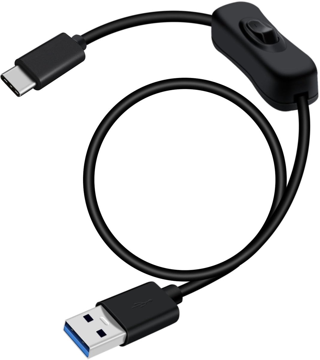 USB C naar USB kabel 0.6m - met schakelaar - 5Gbps datatransfer - ideaal voor opladen - ShopVlot