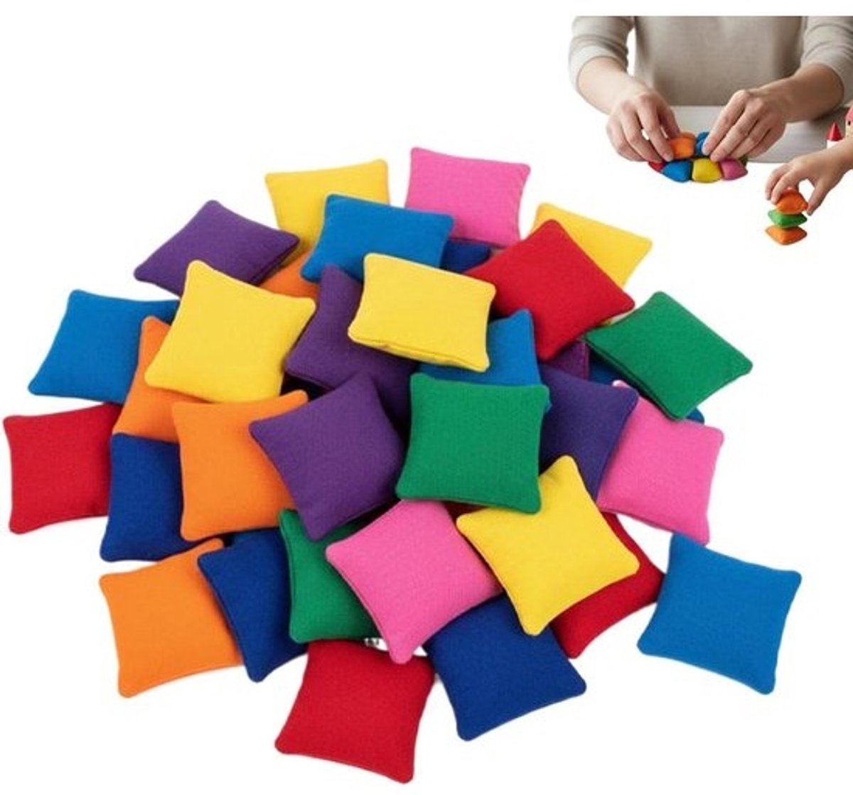 Kleine zakjes - Mini-werpzakjes - Voor spel en entertainment - Duurzaam textiel - 20 stuks - 5.5 cm - Kleurrijk