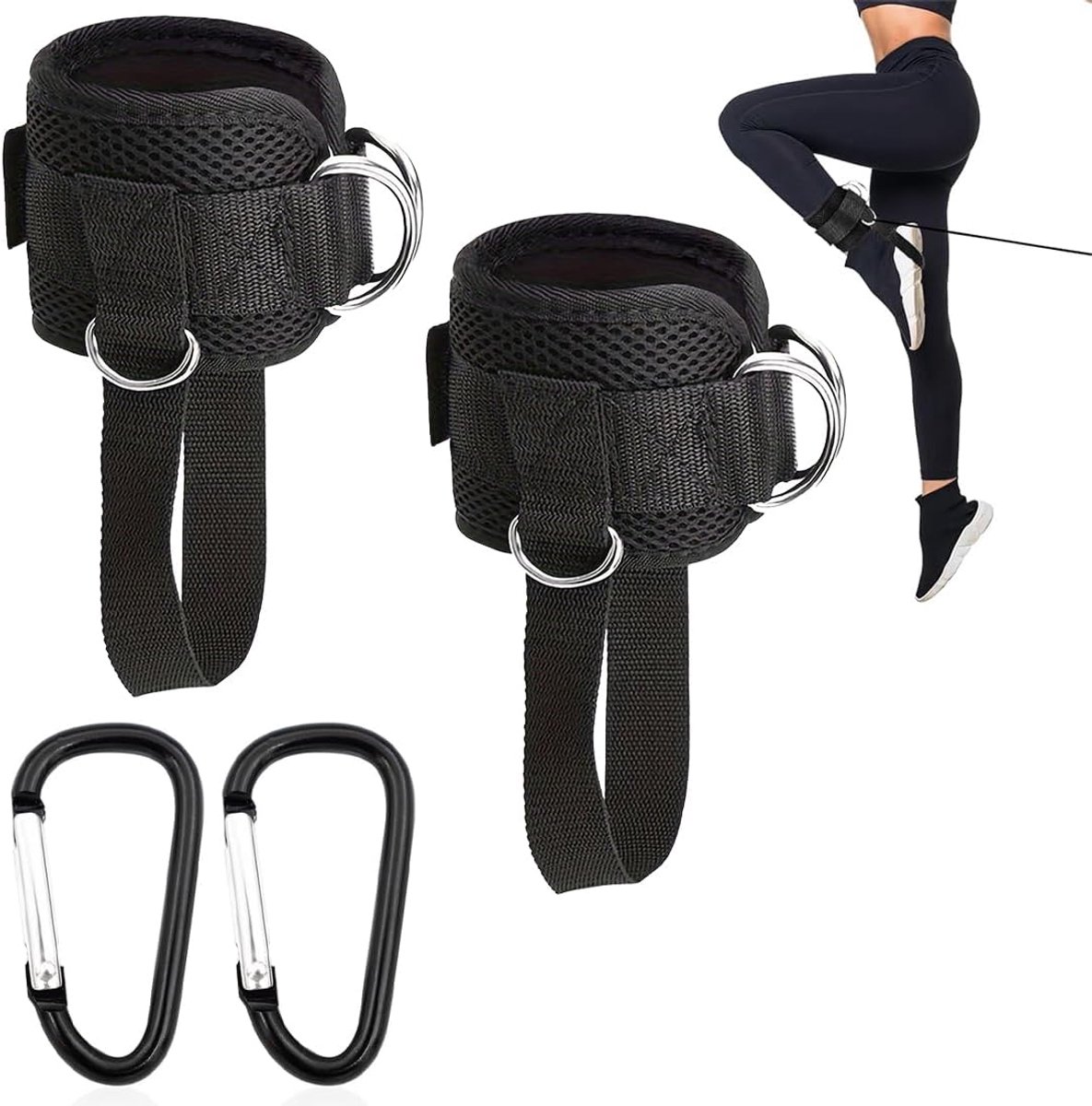 Fitness Enkelbanden Set - Robuuste en Verstelbare Ankelbanden - Ideaal voor Bil- en Beentraining - 2 Stuks - ShopVlot