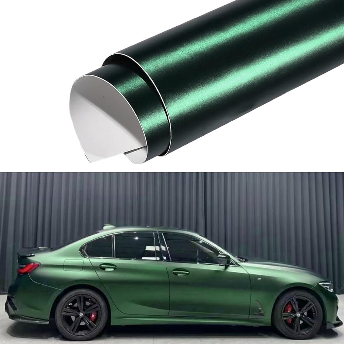 Autofilm Donkergroen Matt Metallic - Zelfklevend - Uniek design - Voor auto, motor en fiets - ShopVlot
