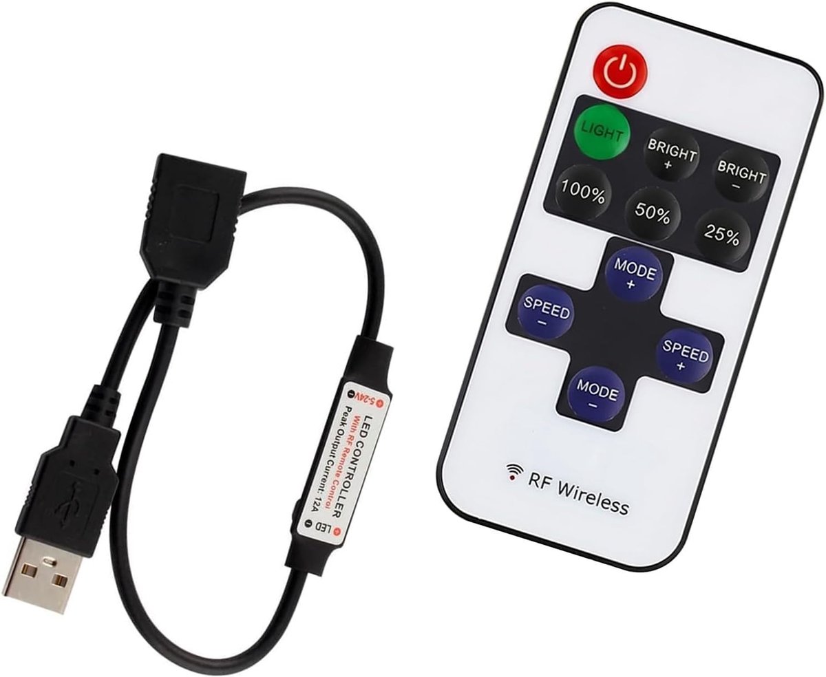 Zolara DC5-24V 11 knoppen mini USB, RF draadloze dimmer afstandsbediening, LED-controller, instelbare helderheid - ShopVlot