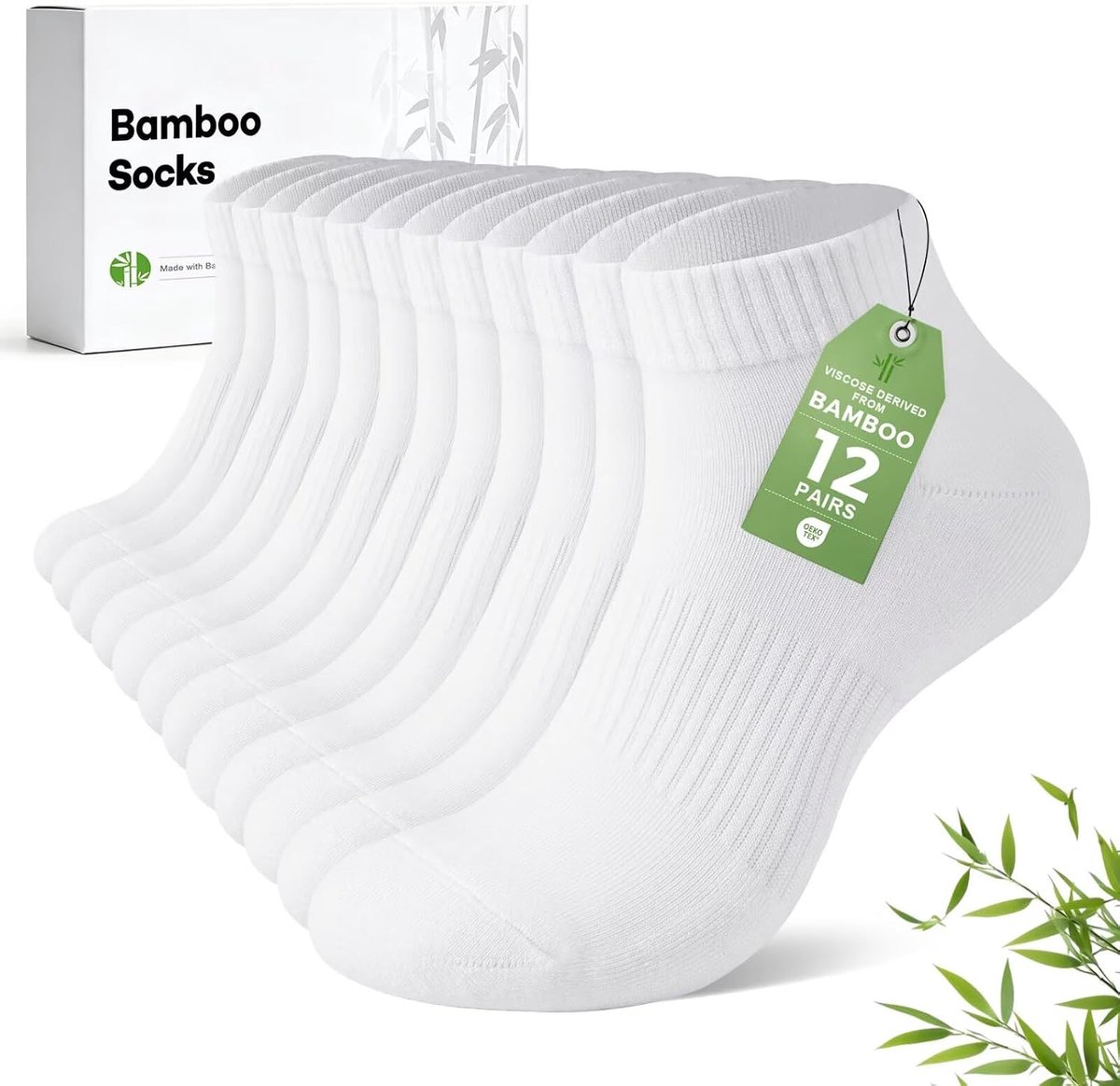 Sokken Bamboe, 6/12 Paar, Gedempt, Ademend, Uniseks