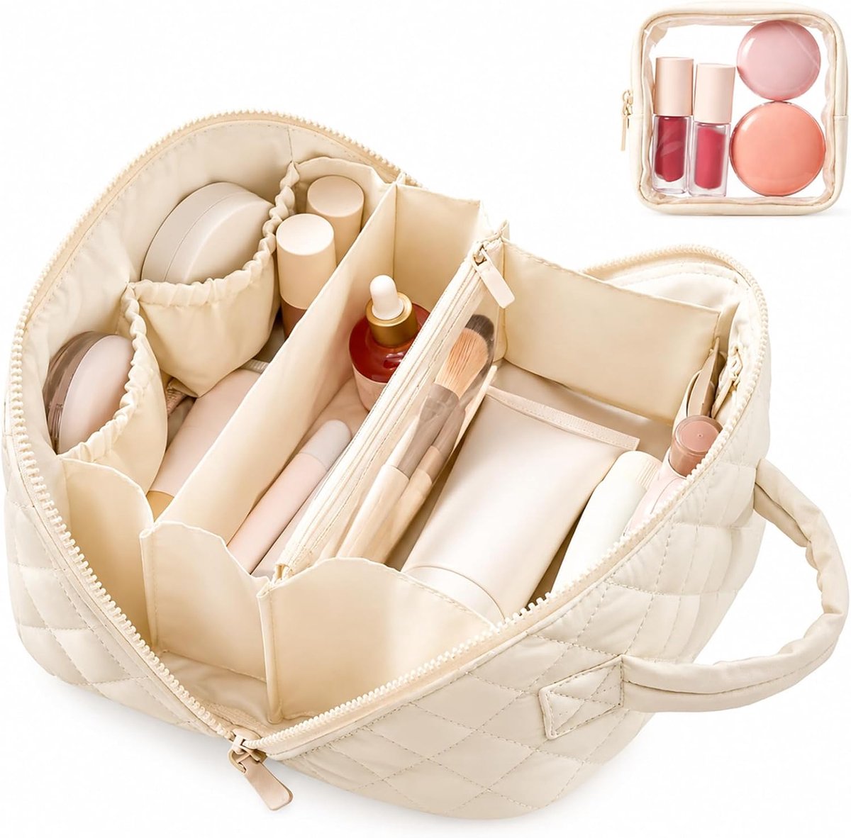 2 stuks cosmeticatas, toilettas, dames (crème)