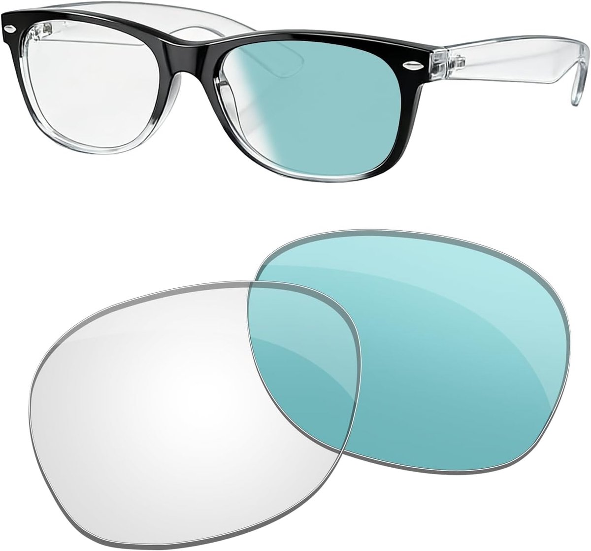 Lenzen Vervanging voor Ray-Ban RB2132 Nieuwe Wayfarer 55mm Zonnebril Geen Gepolariseerde