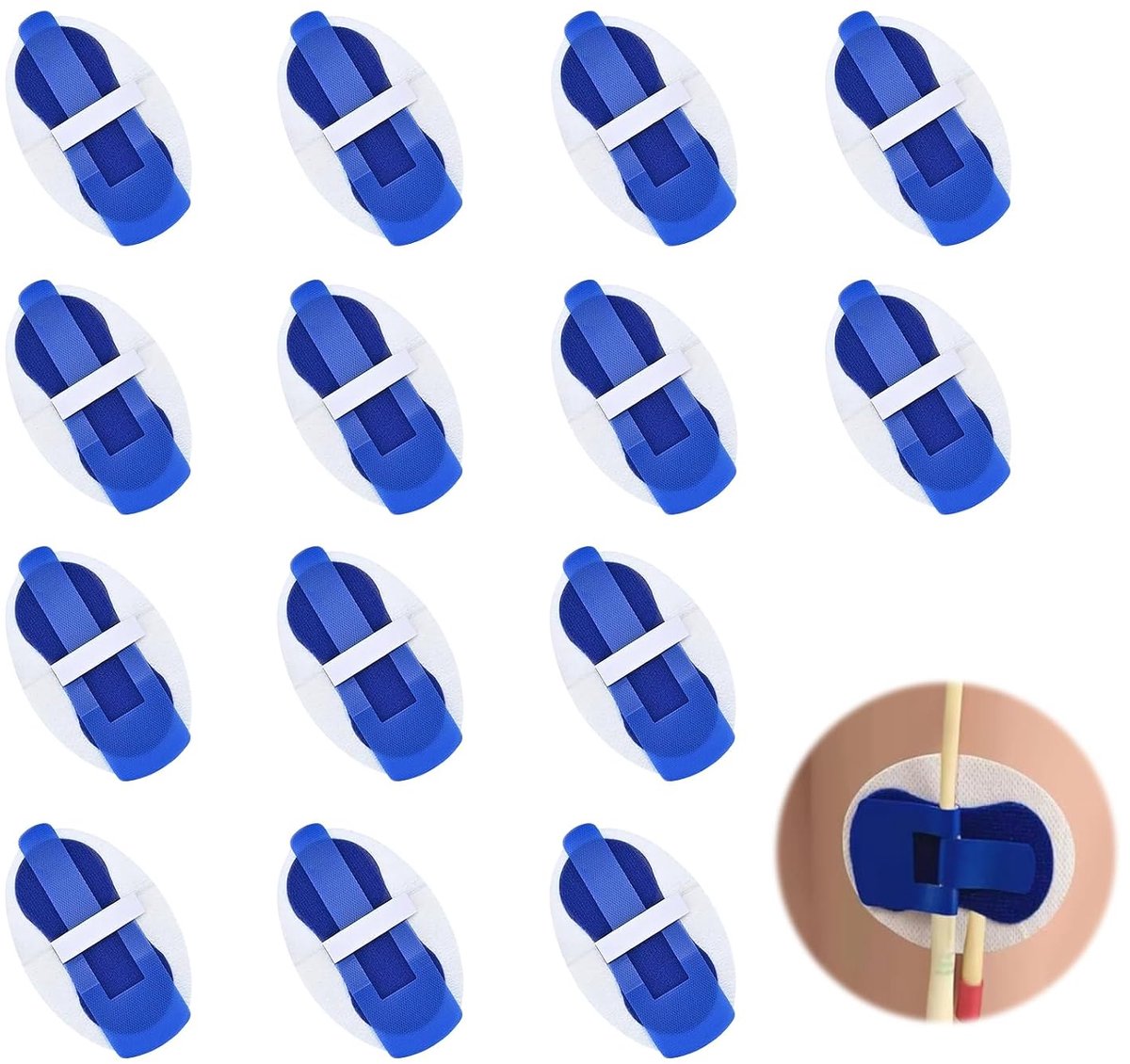 14 stuks stabilisatieapparaat, katheter, blauw, stickers, bevestiging, stabilisatie, katheter, ademend, sterke hechting, gemakkelijk te verwijderen, geschikt voor alle soorten katheter