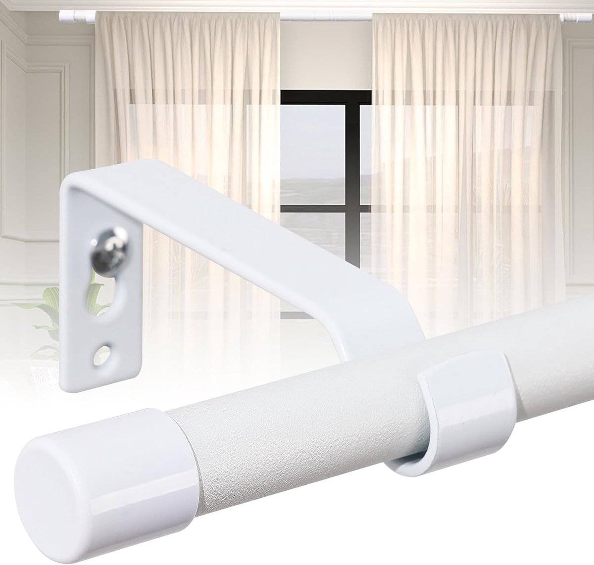 Gordijnstangen 71-120 cm - Staal - Verstelbare houders - Ideaal voor badkamer en slaapkamer - ShopVlot