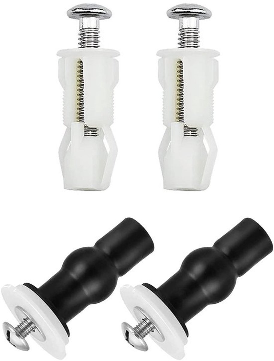 4pcs toiletzittingscharnieren - Schroeven - Toiletzittingen - Bevestigingsmaterialen - Rubberen moeren - Universele vervangingen voor toiletdeksels