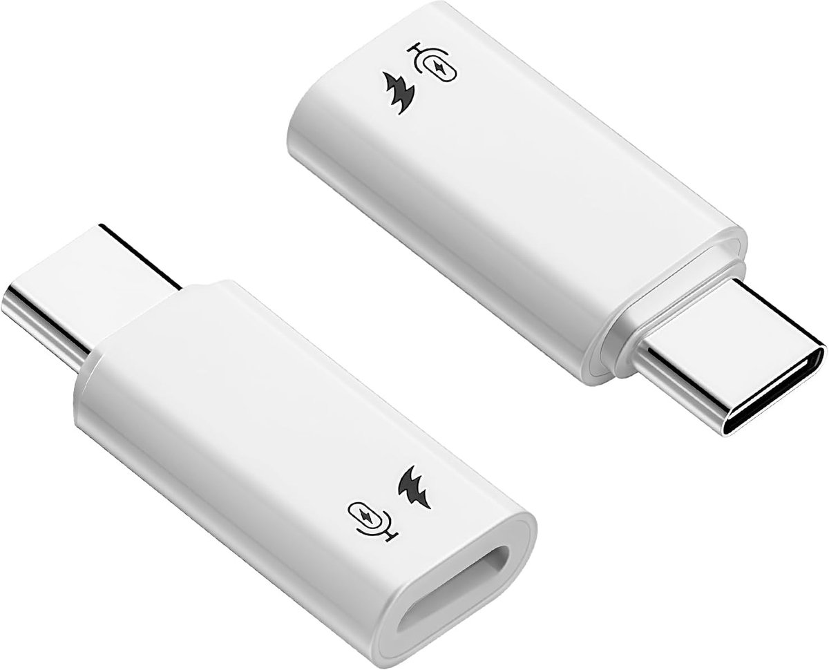 Audioadapter Lighting naar USB C - 2 Stuks - Met geïntegreerde DAC chip - Helder Hi-Fi geluid - ShopVlot