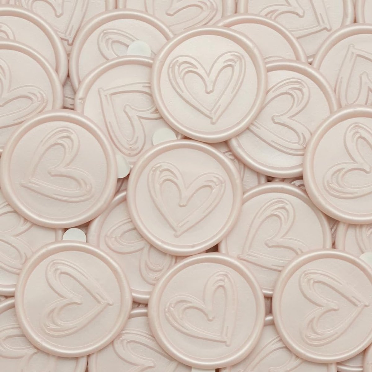 SnelShoppen - 50 Stuks Hartvormige Waszegels - Zelfklevende Stempels voor Trouwen, Uitnodigingen, Enveloppen, Cadeaus, Scrapbooking - Roze - Perfect v