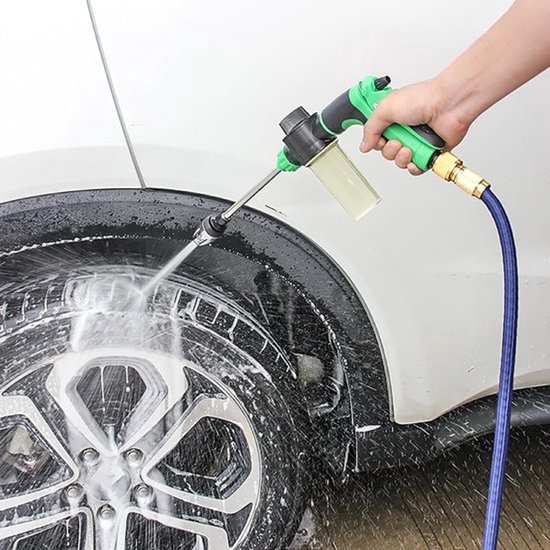 Watersproeier met lange steel - Reinigingssproeier - Tuinsproeier - Auto wassen - Uitschuifbaar ontwerp - 30 x 17 x 8 cm - Zwart — afbeelding 3