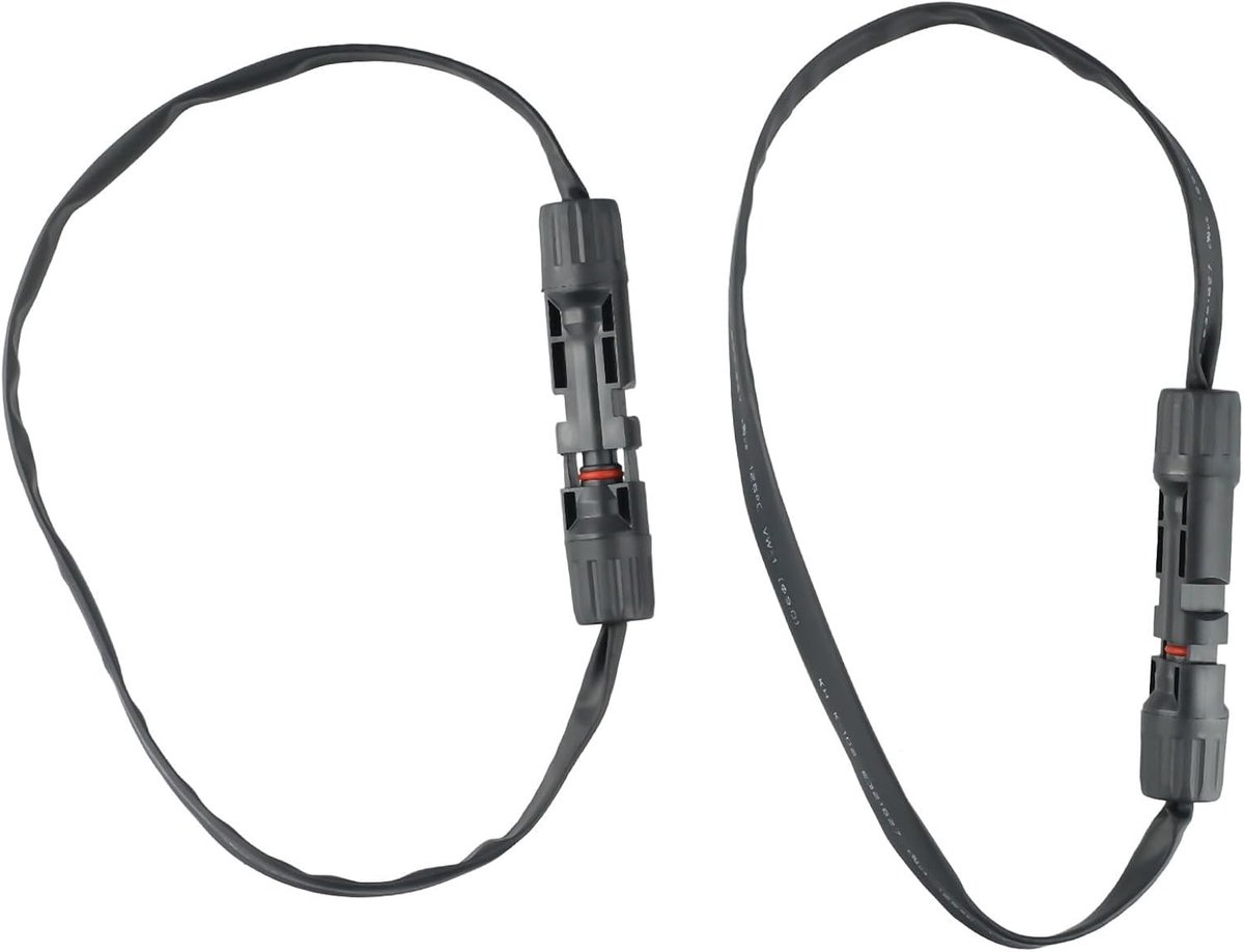 Copper flat connection cables (1 pair), perfectly designed for easy use with inverter systems (6mm²) - ShopVlot