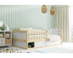 BMS - Kinderbed SMART 2 - 80x160 cm - Met Matras en Opslag - Dennenhout