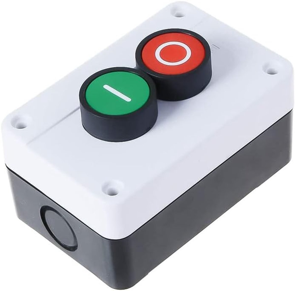 Schakeldoos met 4 drukknoppen NO+NC voor beveiliging en elektromagnetische starters
