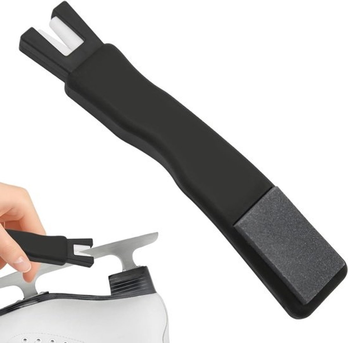 professionele schaatsenslijper - dubbelzijdige V-slijpsteen voor ijs- en hockeyschaatsen - ideaal voor onderhoud en accessoires