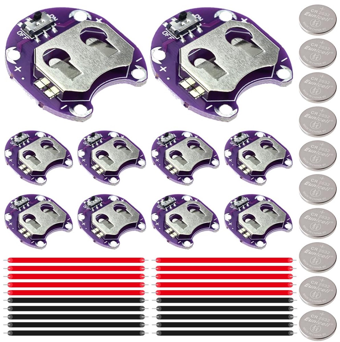 Lilypad CR2032 knoopcelhouder, kleine tuimelschakelaar, CR2032 batterijmontagemodule voor Arduino, kleine - ShopVlot