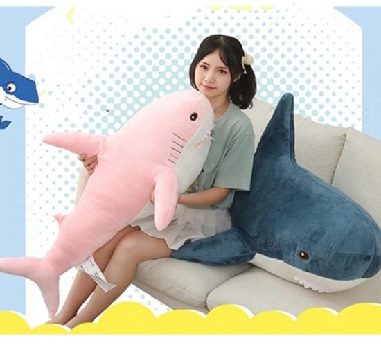 Gigantische haaienknuffel - 90 cm - Zacht pluche kussen - Voor kinderen - Als slaap- of rugkussen — afbeelding 2