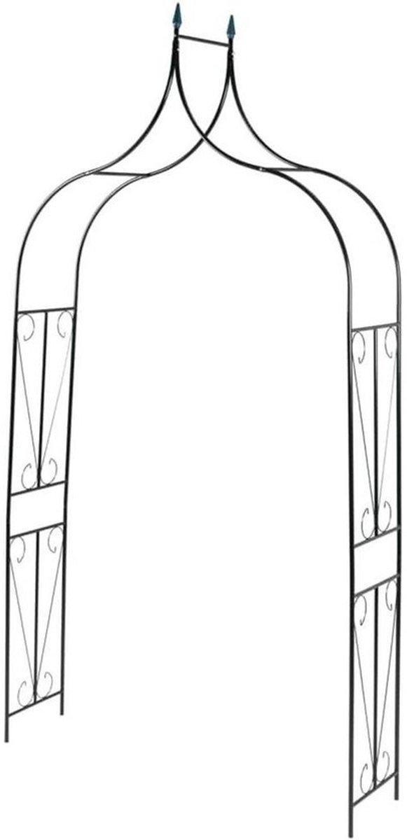 Tuinboog - Metalen rozenboog 142x37x275 cm - Donkergroen - Klimplantenrek voor rozen en klimop - Decoratieve trouwboog - Weerbestendig gepoedercoat ijzer